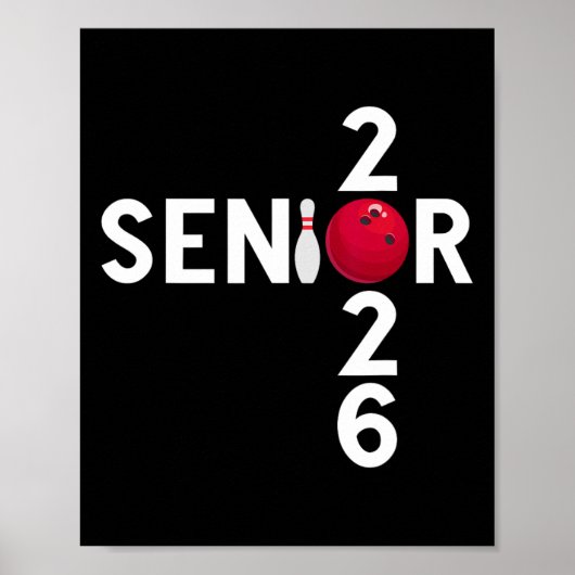 Senior 2026 Bowling Speler Cl Van 2026 Afstuderen Poster (Voorkant)