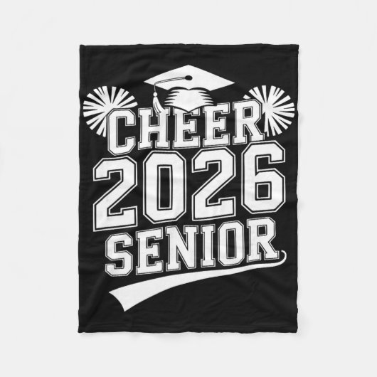 Senior 2026 Cheer Team Moeder Afstuderen Middelbar Fleece Deken (Voorkant)