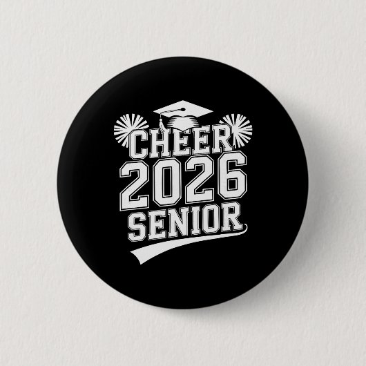 Senior 2026 Cheer Team Moeder Afstuderen Middelbar Ronde Button 5,7 Cm (Voorkant)