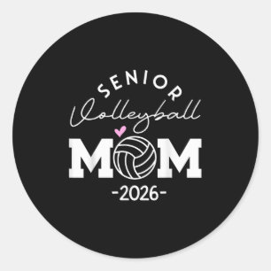 Senior 2026 CL van 2026 Senior Mom Volleybal Gradu Ronde Sticker