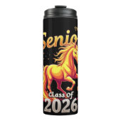 Senior 2026 Class Fire Horse Personalized Thermosbeker (Voorkant)