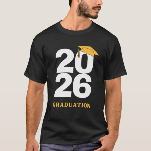 Senior 2026 Distressed Number Design Class van 202 T-shirt (Voorkant)