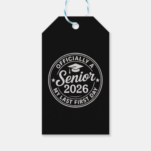 Senior 2026 Eerste Dag Stempel Cadeaulabel (Voorkant)