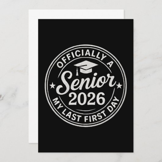 Senior 2026 Eerste Dag Stempel Kaart (Voorkant / Achterkant)