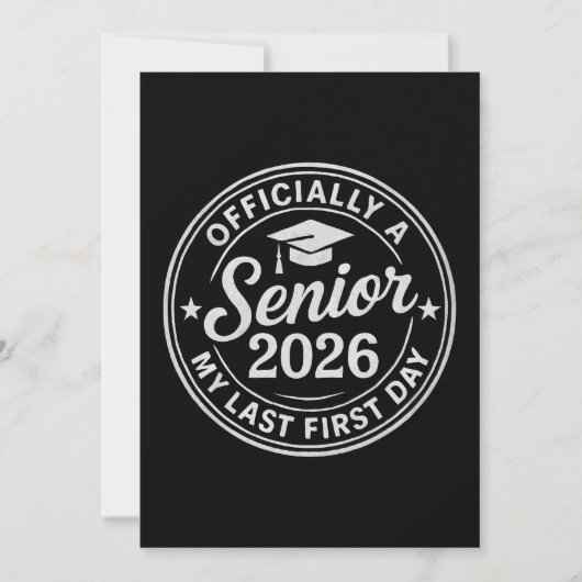 Senior 2026 eerste schooldag stempel kaart (Voorkant)