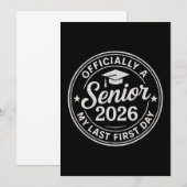 Senior 2026 eerste schooldag stempel kaart (Voorkant / Achterkant)