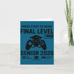 Senior 2026 eindniveau grappige gamer afstuderen 2 kaart