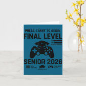 Senior 2026 eindniveau grappige gamer afstuderen 2 kaart (Gele Bloem)