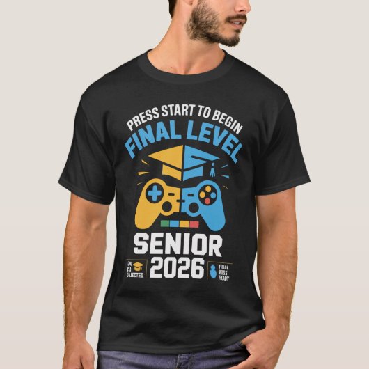 Senior 2026 Gamer Graduation T-shirt (Voorkant)
