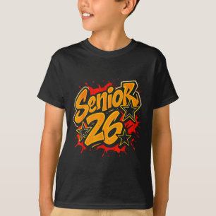 Senior 2026 gele graffiti ster ontwerp voor t-shirt
