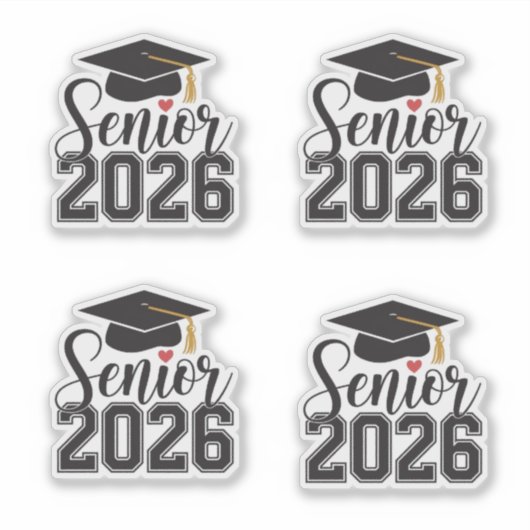 Senior 2026 Graduation Cap Sticker (Voorkant)