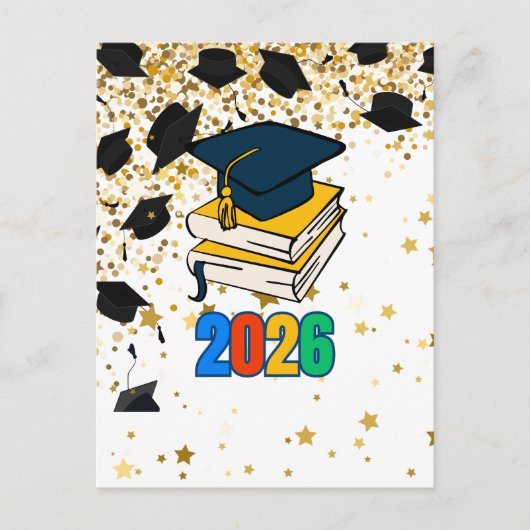Senior 2026 Graduation Graphic - Educational  Feestdagenkaart (Voorkant)
