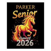 Senior 2026 Graduation Personalized Fire Horse Perfect Poster (Voorkant)