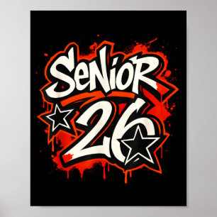 Senior 2026 Graffiti Drip Stijl Afstudeer Grafisch Poster