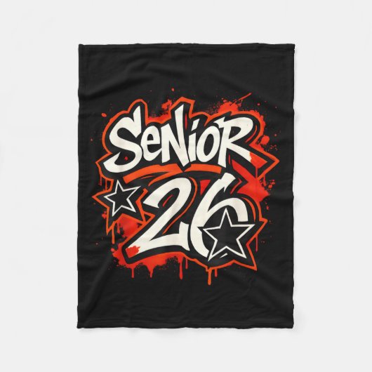 Senior 2026 Graffiti Drip Style Graduation Graphic Fleece Deken (Voorkant)