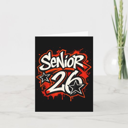 Senior 2026 Graffiti Drip Style Graduation Graphic Kaart (Voorkant)