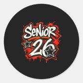 Senior 2026 Graffiti Drip Style Graduation Graphic Ronde Sticker (Voorkant)