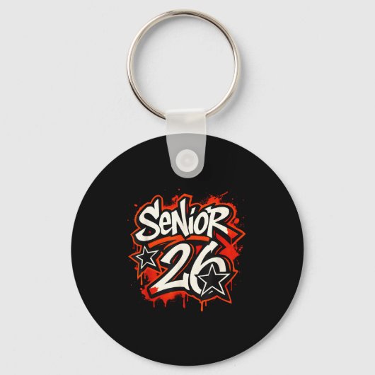 Senior 2026 Graffiti Drip Style Graduation Graphic Sleutelhanger (Voorkant)