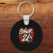 Senior 2026 Graffiti Drip Style Graduation Graphic Sleutelhanger (Voorkant)