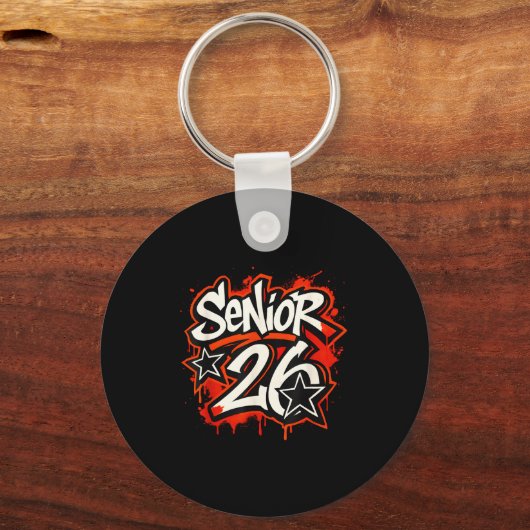Senior 2026 Graffiti Drip Style Graduation Graphic Sleutelhanger (Voorkant)
