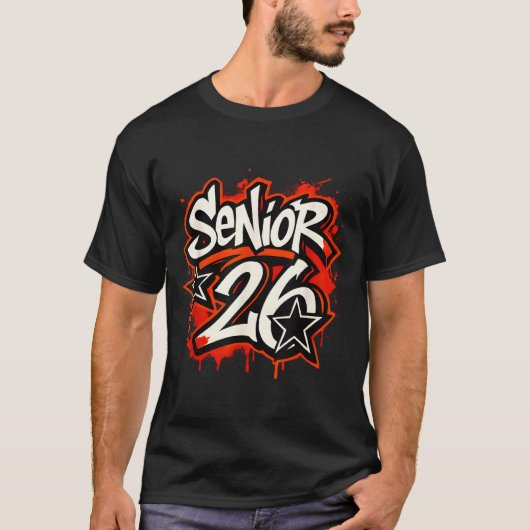 Senior 2026 Graffiti Drip Style Graduation Graphic T-shirt (Voorkant)