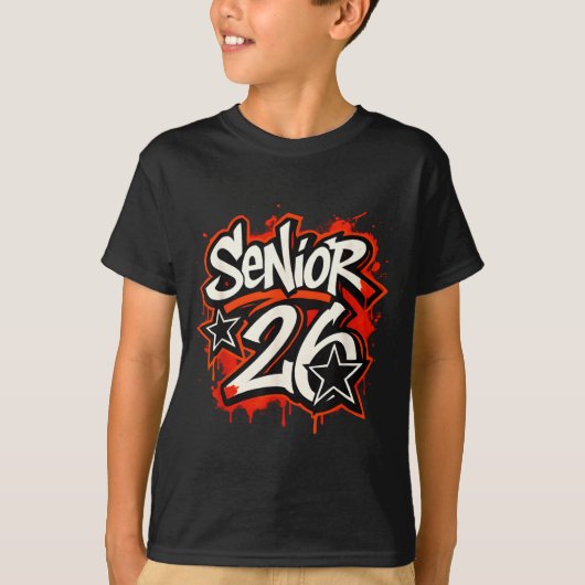Senior 2026 Graffiti Drip Style Graduation Graphic T-shirt (Voorkant)