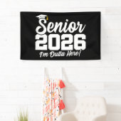 Senior 2026 Grappige Afstudeerquote Typografie Spandoek (Insitu)