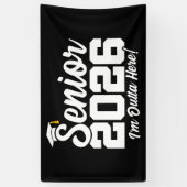 Senior 2026 Grappige Afstudeerquote Typografie Spandoek (Verticaal)