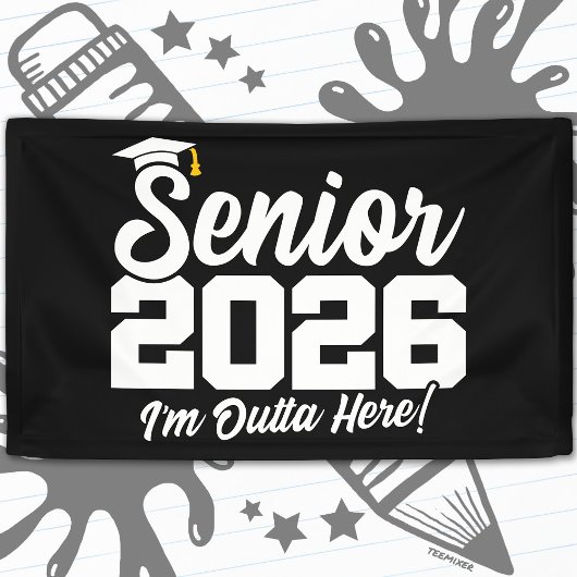 Senior 2026 Grappige Afstudeerquote Typografie Spandoek