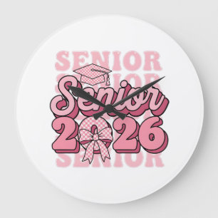 Senior 2026 Klas van 2026 Coquette Roze Strik Afst Grote Klok