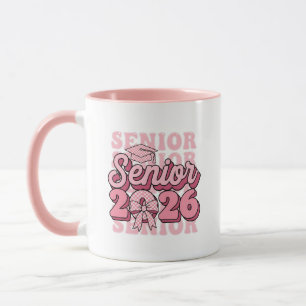 Senior 2026 Klas van 2026 Coquette Roze Strik Afst Mok