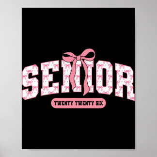 Senior 2026 Klas Van 2026 Coquette Roze Strik Afst Poster