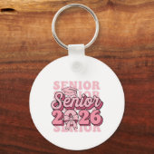 Senior 2026 Klas van 2026 Roze Strik Afstuderen Sleutelhanger (Voorkant)