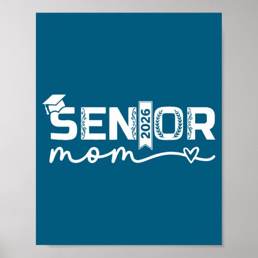 Senior 2026 Moeder Trots Klasse Illustratie Poster (Voorkant)