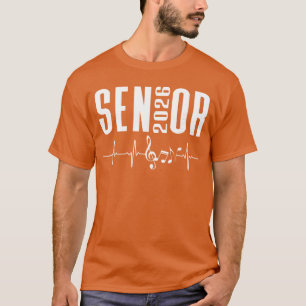 Senior 2026 Muziek Hartslag Band Orkest Koor f T-shirt