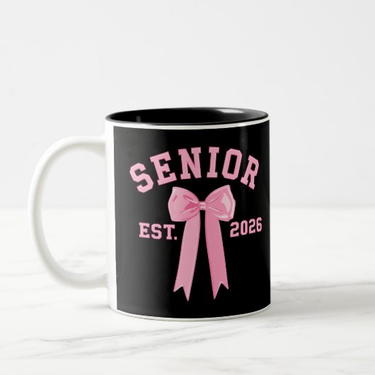 Senior 2026 Pink Bow Tweekleurige Koffiemok (Links)
