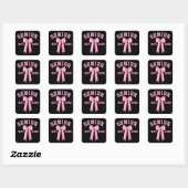 Senior 2026 Pink Bow Vierkante Sticker (Vel)