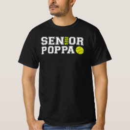 Senior 2026 Poppa Softbal Afstudeer Grootvader Pap T-shirt