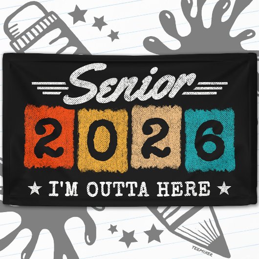 Senior 2026 Retro Graduation Quote Multicolor Spandoek
