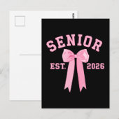 Senior 2026 Roze Strik Briefkaart (Voorkant / Achterkant)