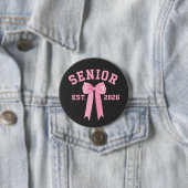 Senior 2026 Roze Strik Ronde Button 7,6 Cm (In situ)