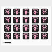 Senior 2026 Roze Strik Vierkante Sticker (Vel)