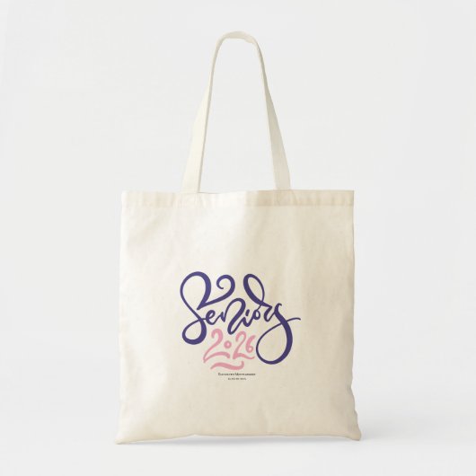 Senior 2026 Script Afstudeer Monogram Tote Bag (Voorkant)