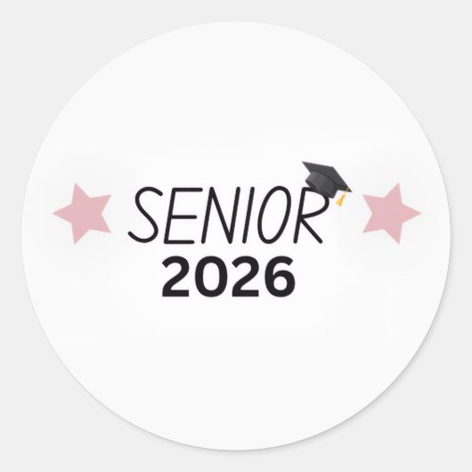 Senior 2026 Sticker Afstuderen Klas van 2026 (Voorkant)