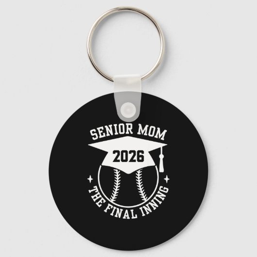 Senior 2026 trotse softbalmoeder de laatste inning sleutelhanger (Voorkant)