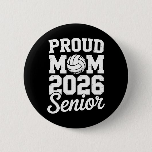 Senior 2026 Volleybal Moeder Afstuderen Middelbare Ronde Button 5,7 Cm (Voorkant)