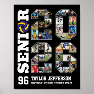Senior 2026 Volleybal Team Sport Foto Collage Poster
