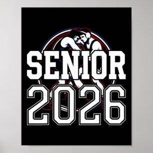 Senior 2026 worstelen Cl van 2026 worstelaar afstu Poster