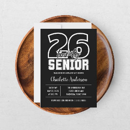 Senior 2026 Zwart Afstuderen Foto Kaart