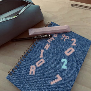 Senior 2027 Denim Patch Spiraalschrift voor School Notitieboek
